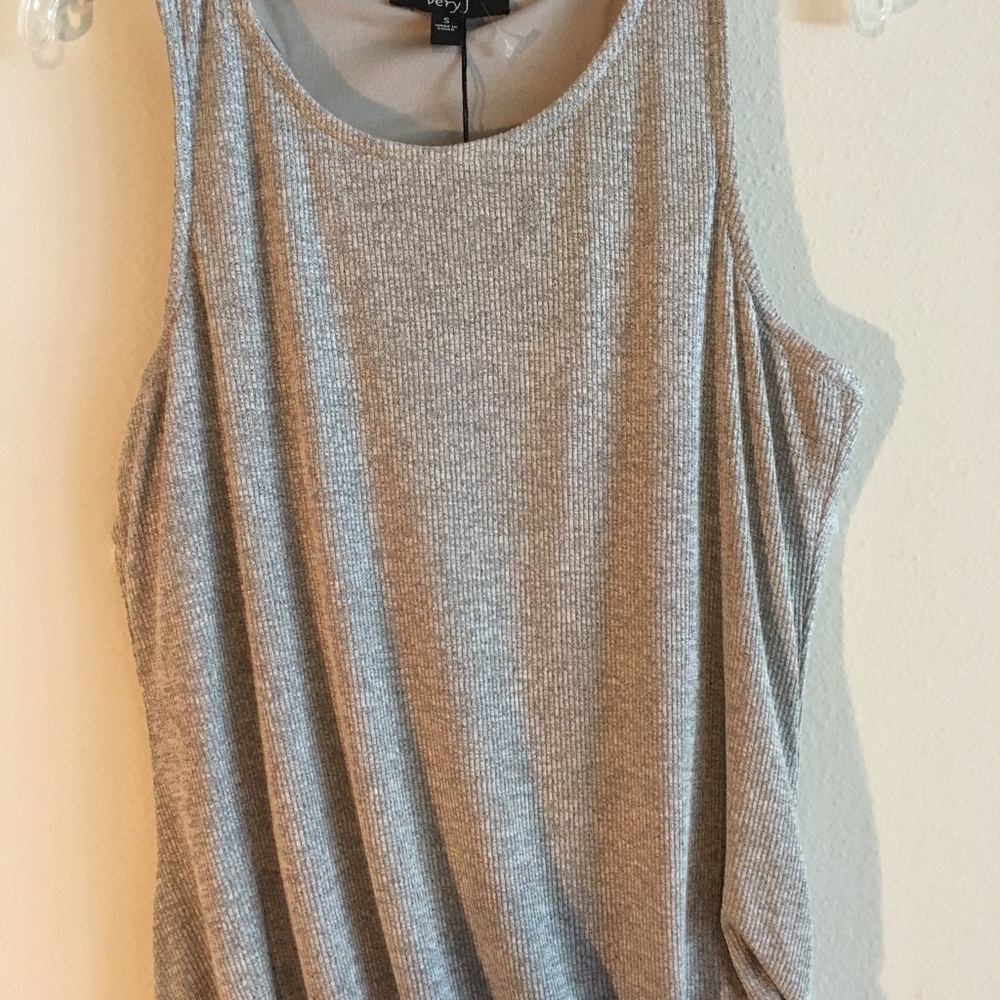 NWT Racerback Tank Dress Slip Stretch Ruching Gray - Picture 5 of 8